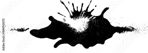 Black and white grunge splatter cluster stencil for urban art designs