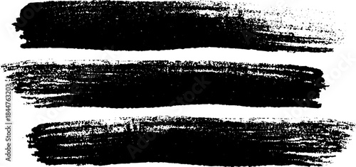 Black and white stencil illustration of rough streak brushes for urban art designs