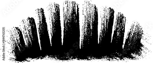 Black and white stencil illustration of rough vertical scratch texture design for posters