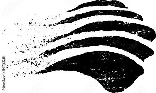 Black and white stencil arc with grunge texture for urban art design