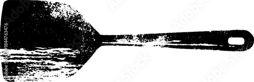 Black and white stencil illustration of silicone spatula for kitchen decor and designs
