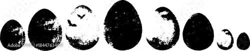 Black and white stencil illustration of egg shapes for modern design