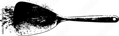 Black and white grunge stencil of silicone spatula for kitchen designs