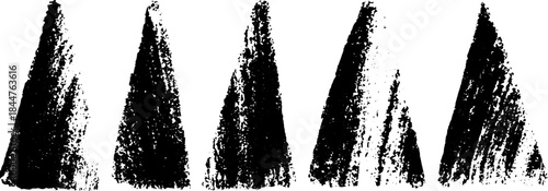 Black and white spiked trapezoid stencil illustration for urban art design