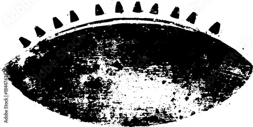 Abstract grunge spike lined oval stencil illustration for urban art and design