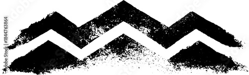 Abstract black and white staggered chevron pattern illustration for urban art design