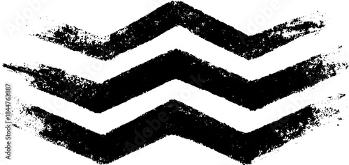 Black and white staggered chevron stencil design for urban art and decorative use