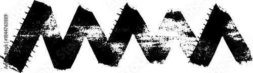 Abstract black and white stencil art of staggered slash marks for urban design