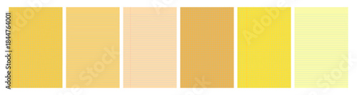 Set of yellow legal pad pages with lined or grid designs