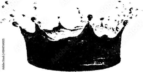 Black and white stylized water droplet stencil illustration