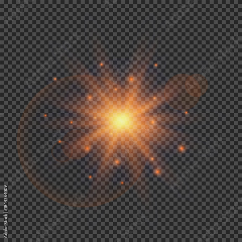 Light effect of orange lens flares