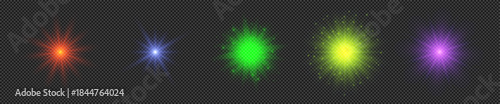 Set of light effects of lens flares