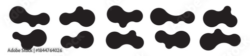 Set of abstract metaball shapes