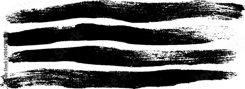 Black and white brushstroke stencil illustration for artistic design projects