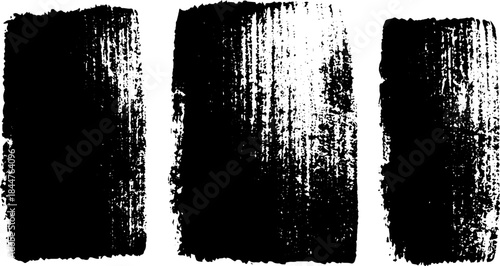Monochrome stencil illustration of thick square brush strokes