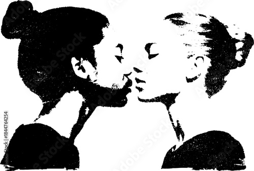 Black and white stencil silhouettes in artistic urban style for creative design