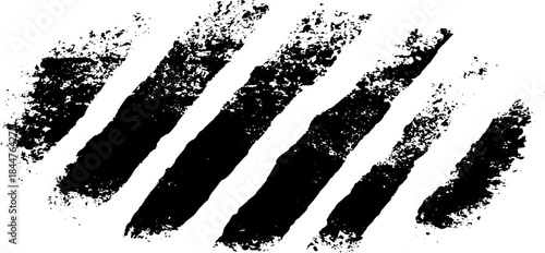Abstract black and white stencil of diagonal bars in grunge style illustration