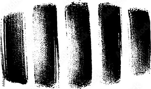 Black and white stencil design featuring uneven block segments for urban art projects