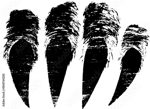 Black and white vertical claw stencil illustration for urban art design