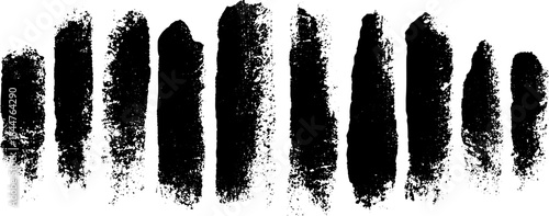 Black and white vertical paint streak stencil illustration for urban art design