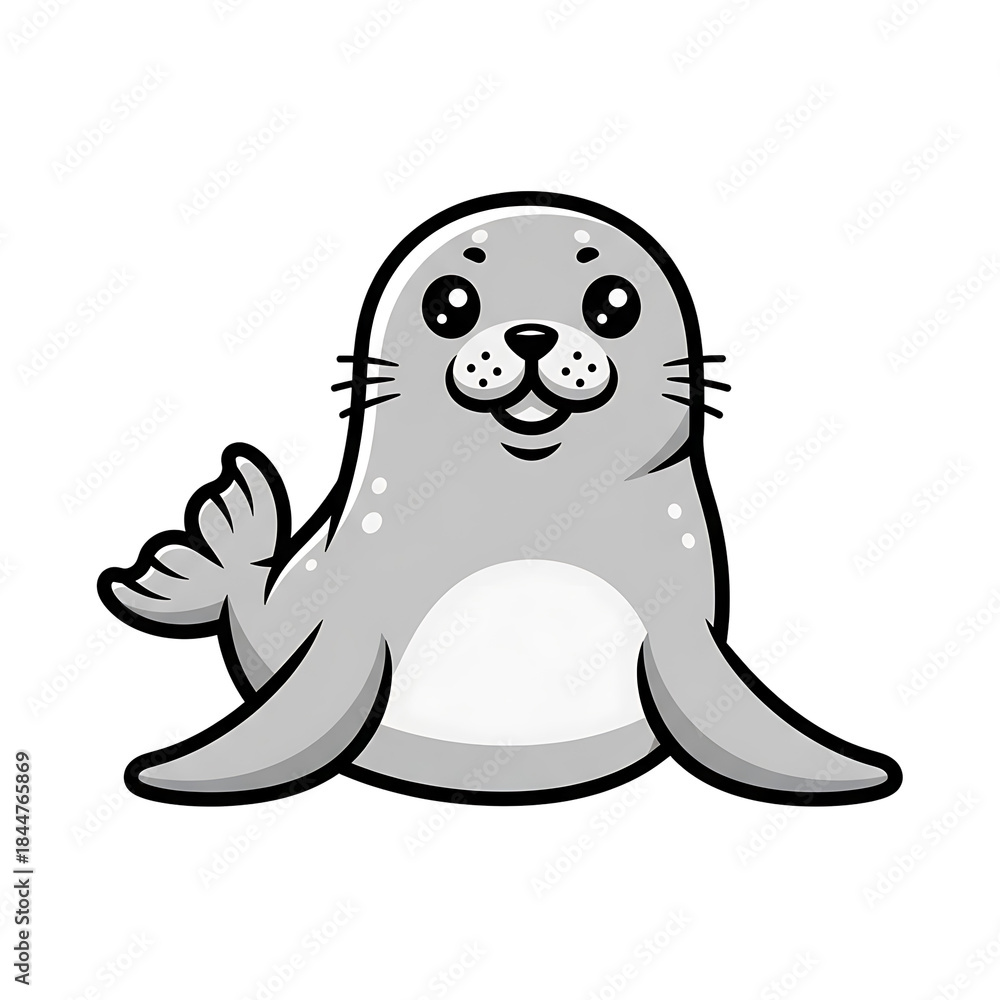 Obraz premium Cute Cartoon Seal.