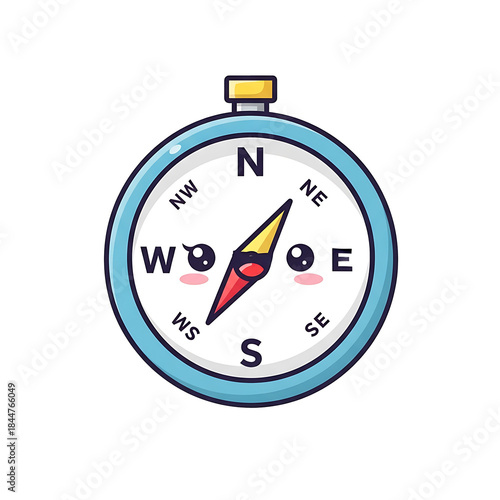 Cute Compass Icon.