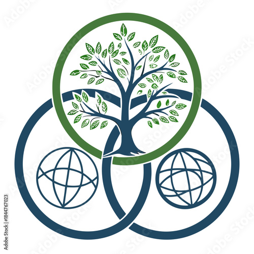 A symbolic representation of global interconnectedness, sustainability, and environmental stewardship