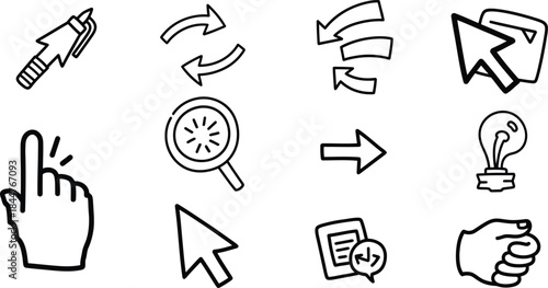 Collection of computer and navigation icons