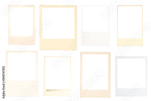 Realistic Polaroid Photo Frame Collection. set of blank photo frames on transparent background