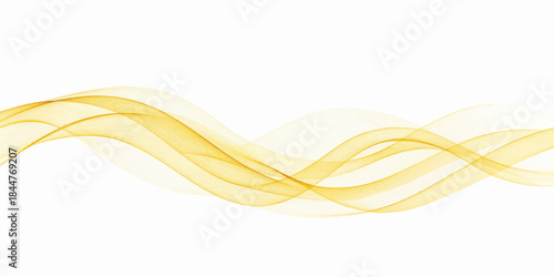 Abstract yellow wave line curve design vector illustration pattern technology background. high, color, smoke, orange, cable, swirl, green, backdrop, backgrounds