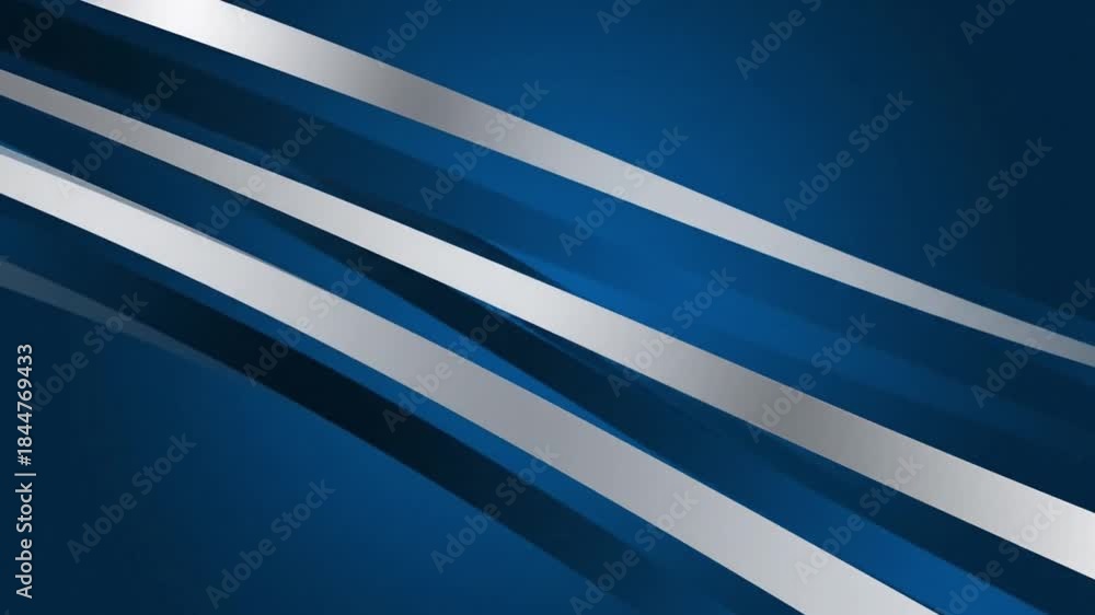 Abstract dark blue background with dynamic silver and white diagonal ...