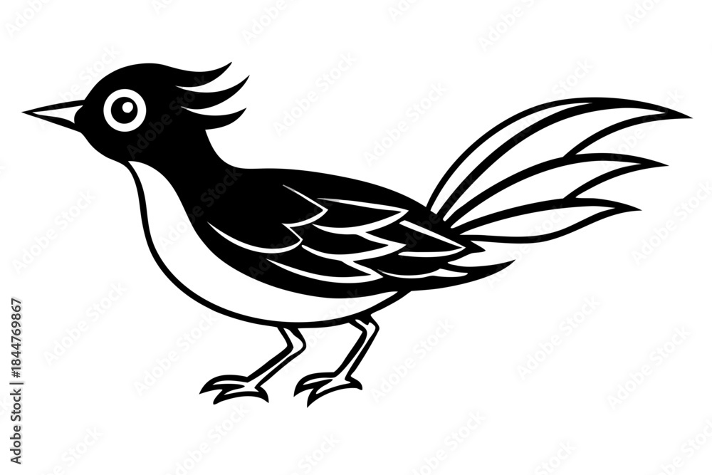 Fototapeta premium Solfeather bird line art white background