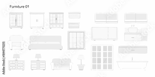 Minimalist furniture collection sofas cabinets tables and other home items