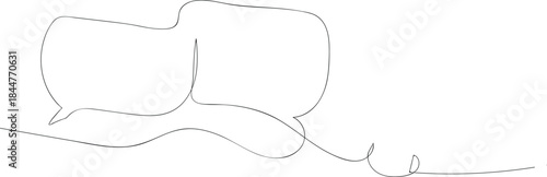  Continuous line message drawing art. Elegant one-line conversation illustration.