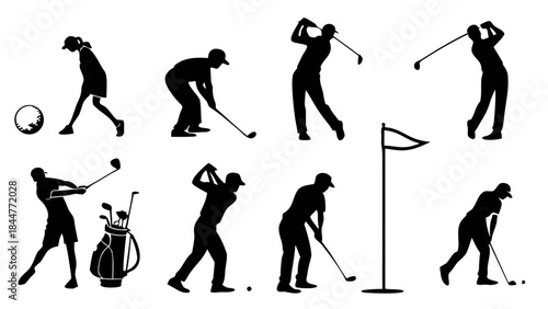 icon golf club and golf ball. Golf Action Illustrations