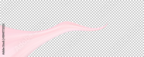 Glowing pink light trail with sparkles and smooth curves on transparent background. Ideal for magic effects, fantasy motion graphics, or romantic digital designs.