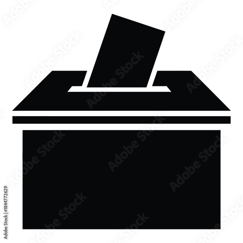 An icon depicting a ballot paper being placed into a vote box during an election