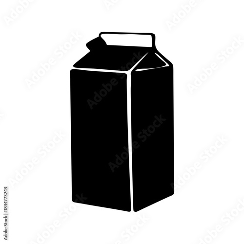 A black silhouette icon depicting a standard carton for milk or juice beverages
