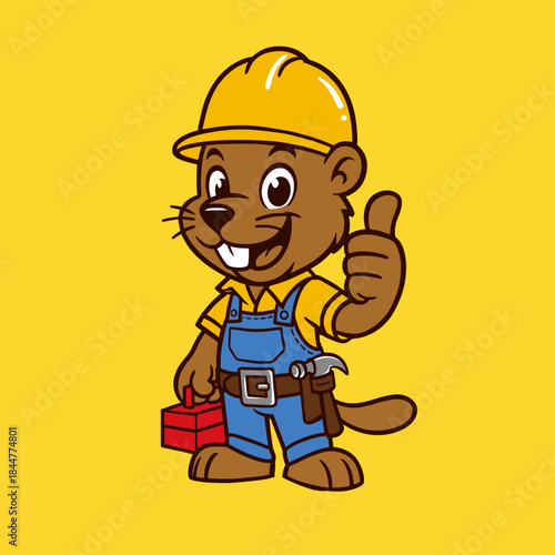 Beaver Construction Mascot Vector Cartoon

 

 

 

