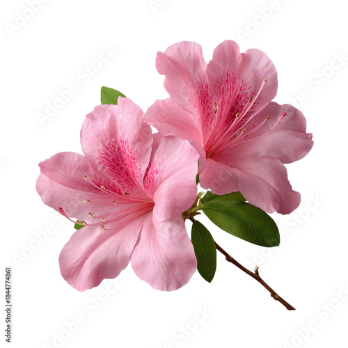 Pink azalea flowers isolated on White or transparent background png