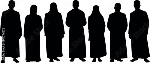 Group of People in Robes Standing in a Line
