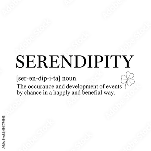 Serendipity Definition Minimal Typography Inspirational Design