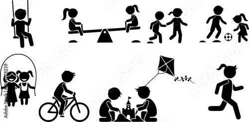 Kids playing silhouette, Children playing silhouette, Kids playing, Kids activities silhouette, Kids silhouette, Children silhouettes