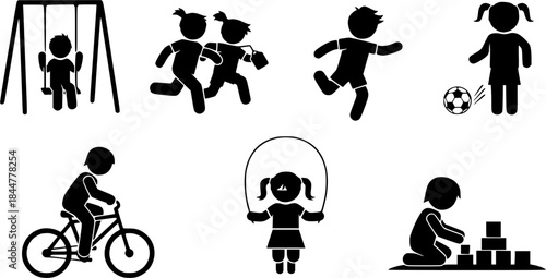 Kids playing silhouette, Children playing silhouette, Kids playing, Kids activities silhouette, Kids silhouette, Children silhouettes