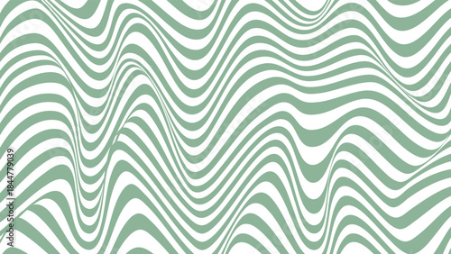 Abstract Sage Green and White Wavy Stripes Seamless Pattern