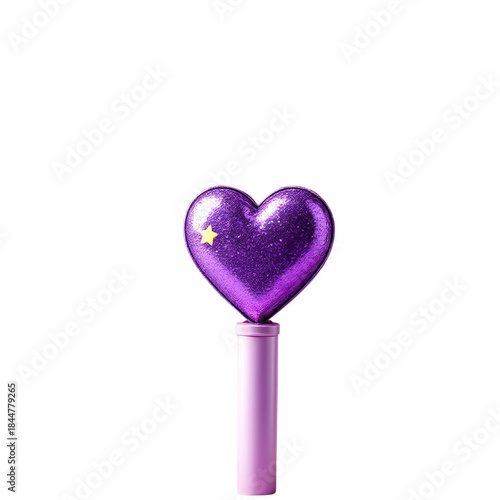 Heart-shaped confetti popper tube, isolated on transparent background