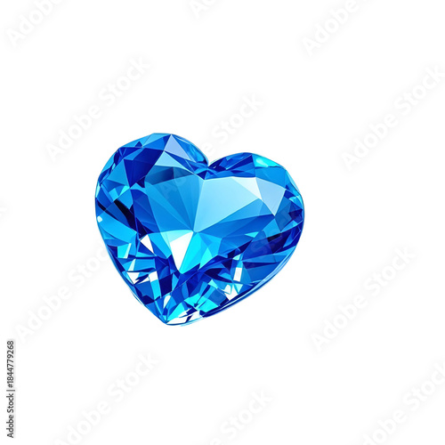 Heart-shaped gemstone decor crystal style, isolated on transparent background