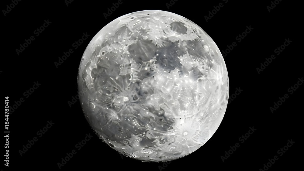 Obraz premium Celestial Body: Witness the majesty of the full moon. Its textured surface is a testament to the cosmos, captured against the darkness of the night sky, creating a feeling of wonder and mystery.