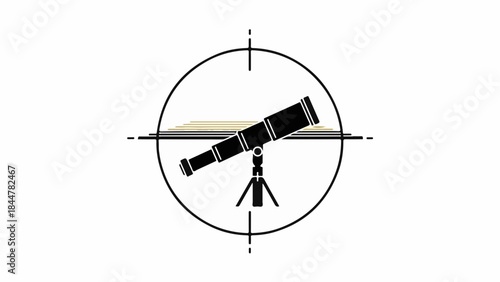 Telescope focused on a distant horizon, symbolizing exploration and discovery