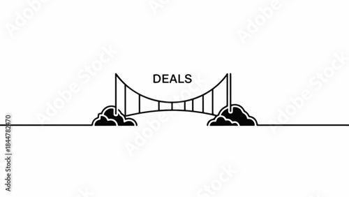 Symbolic bridge connecting two sides, representing successful business deals and opportunities.